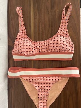 Billabong Peach and Pink Patterned Bikini